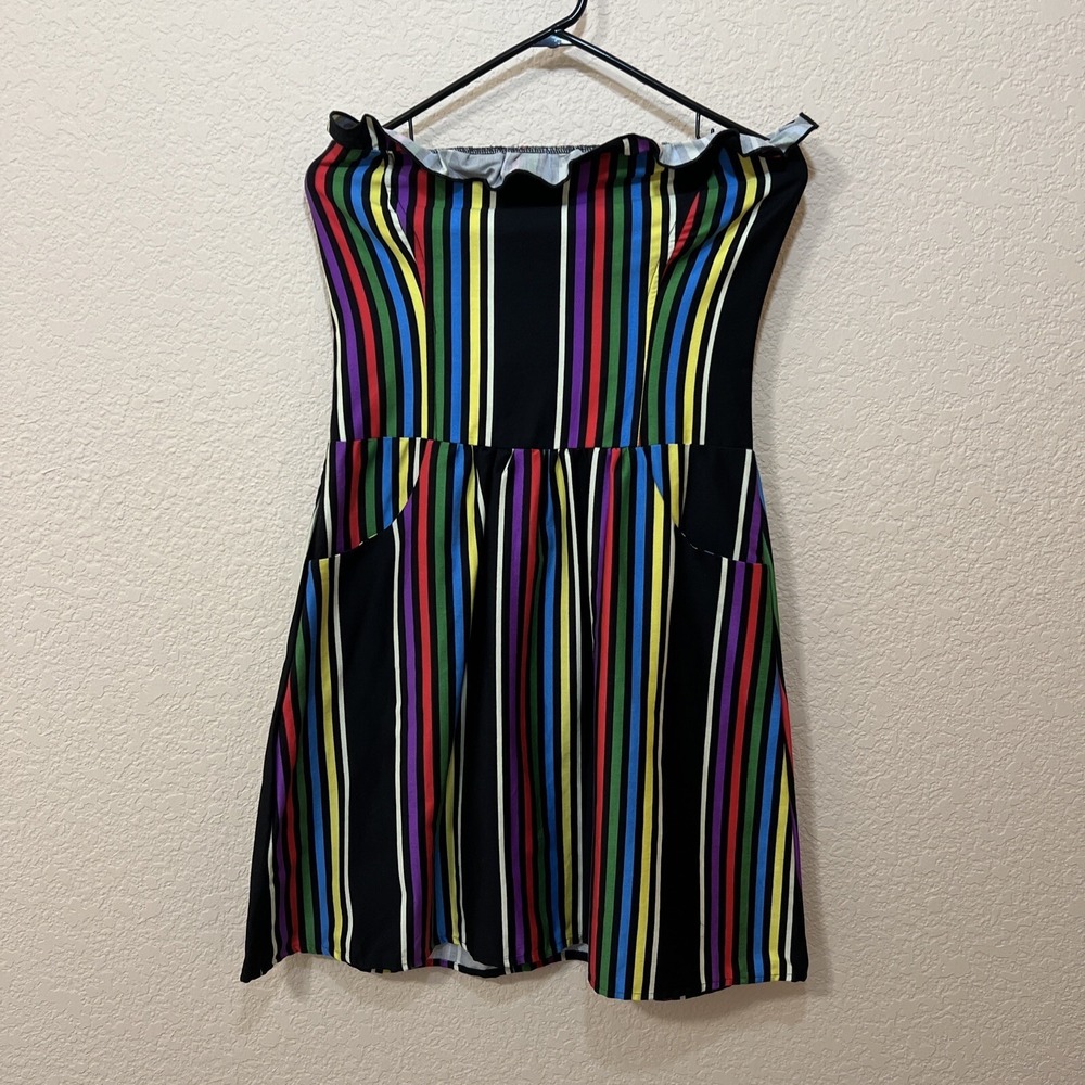 NWT Switchblade Stiletto Retro Pinup Girl Carshow Dress Strapless Rockabilly M